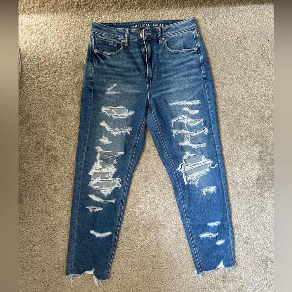 American Eagle Distressed Mom Jeans